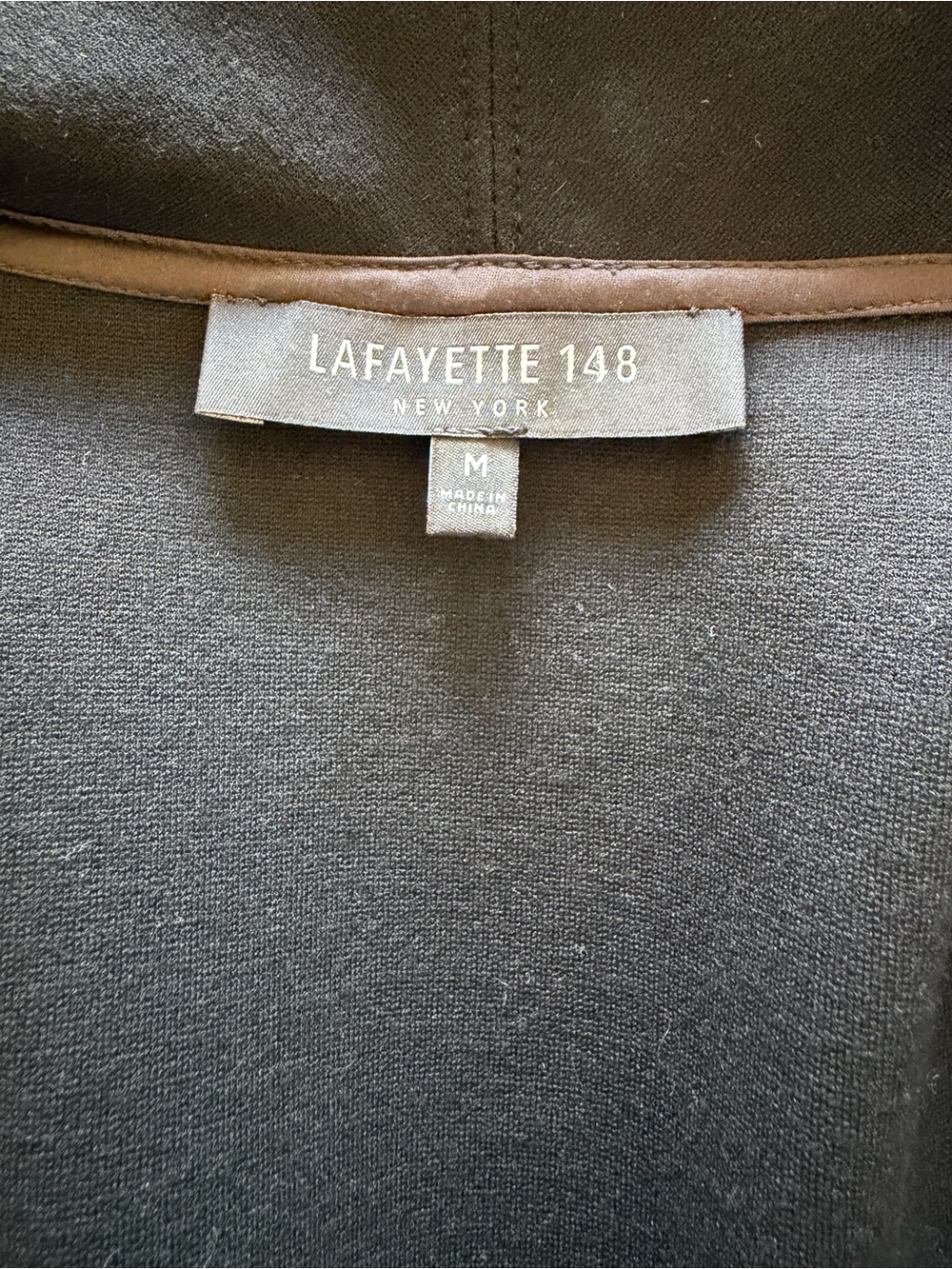 Lafayette 148 Black Wool Drape Front Long Vest Cardigan M - Picture 7 of 8